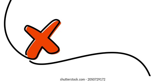A uno le gusta dibujar. Cruz Roja, multiplique, signo equivocado. Ilustración vectorial.