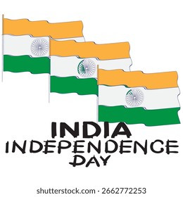 One line 15 August Indian Happy Independence Day Celebration Poster Design Template. happy Independence Day India with Indian flag. abstract vector illustration design.