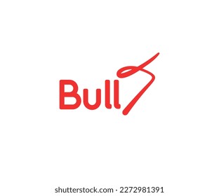 One line abstract bull graphic design. Stock market and bull market logo design