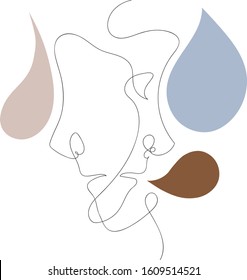 One line abstract drawing of a couple