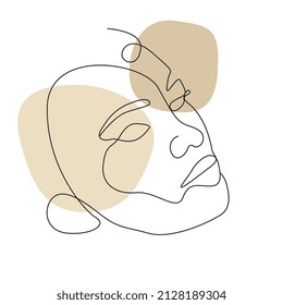 one line abstract face with brown background. used for wallpaper, poster, background, decoration, wall decoration etc.