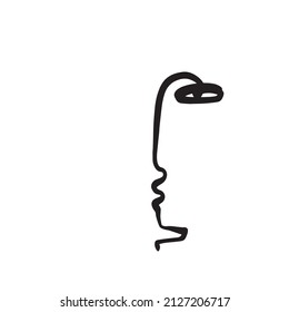 One line abstract face. Simple design. Minimalism contemporary art. Trendy concept. 