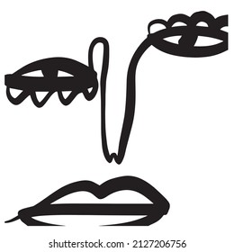 One line abstract face. Simple design. Minimalism contemporary art. Trendy concept. 