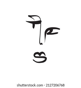 Una línea de cara abstracta. Diseño sencillo. Arte contemporáneo minimalista. Concepto moderno. 