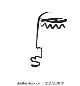 One line abstract face. Simple design. Minimalism contemporary art. Trendy concept. 