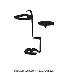 Una línea de cara abstracta. Diseño sencillo. Arte contemporáneo minimalista. Concepto moderno. 