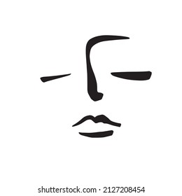 Una línea de cara abstracta. Diseño sencillo. Arte contemporáneo minimalista. Concepto moderno. 