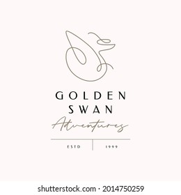 One Line abstract logo template. Hand drawn minimalism style vector illustration.
