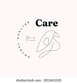 One Line abstract logo template. Hand drawn minimalism style vector illustration.