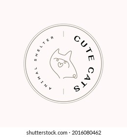 One Line abstract logo template. Hand drawn minimalism style vector illustration.