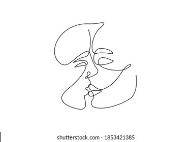 2 faces kissing tattoo