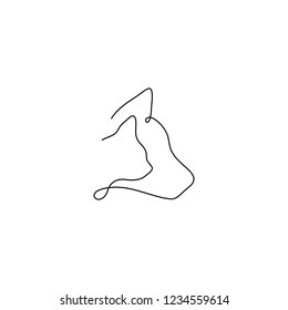 One line animal heads cat, dog silhouette. Hand drawn minimalism style vector illustration