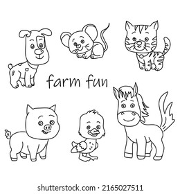 
One line animal set, popular vector style.
