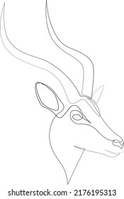 One line antelope design silhouette. Hand drawn minimalism style vector illustration