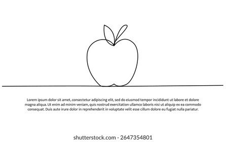 Uma linha de maçã. Linha contínua mínima abstrata.