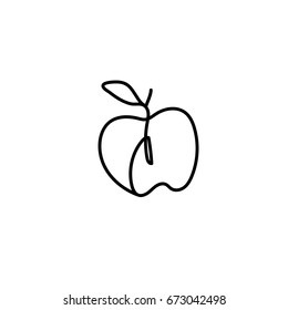 One line apple design. Hand drawn minimalism style vector illustration.