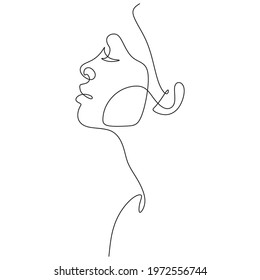 One Line art Abstract face