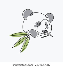 one line art abstract panda, wall decor vector illustration design.can be used for wall art, print, cover design, poster illustration, card, t-shirt print, etc