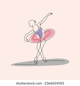 One line art of abstract woman ballet dancer , wall decor vector illustration design. can be used for wall art, print, cover design, poster illustration, card, t-shirt print, etc