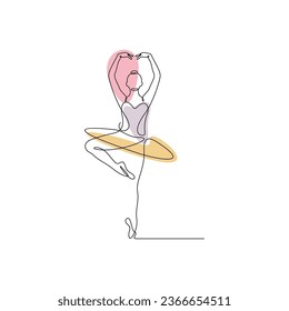 One line art of abstract woman ballet dancer , wall decor vector illustration design. can be used for wall art, print, cover design, poster illustration, card, t-shirt print, etc