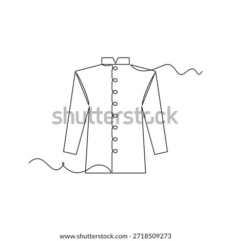 one line art Achkan vector illustration. line art, one continuous line, simple, hand drawn and sketch style. for icons, symbols, signs or logos