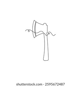 one line art Ax vector illustration. line art, one continuous line, simple, hand drawn and sketch style. for icons, symbols, signs or logos