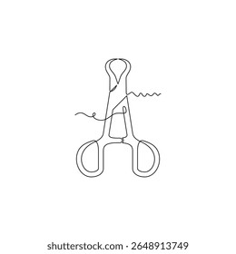 uma ilustração de vetor de pinça de toalha Backhaus de arte de linha, uma linha contínua, simples, desenhado à mão e estilo de esboço. para ícones, símbolos, sinais ou logotipos
