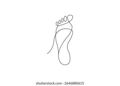 Uma arte de linha de sola humana nua com conceito minimalista