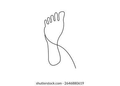 Uma arte de linha de sola humana nua com conceito minimalista