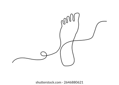 Uma arte de linha de sola humana nua com conceito minimalista