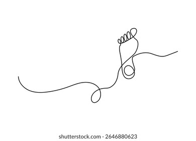 Uma arte de linha de sola humana nua com conceito minimalista