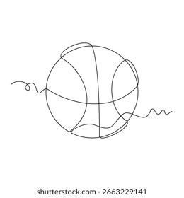 una línea de arte Ilustración vectorial de baloncesto. línea de arte, una línea continua, simple, dibujado a mano y estilo de boceto. para iconos, símbolos, signos o logotipos