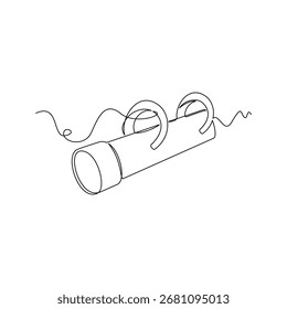 one line art Battering Ram Hand vector illustration. line art, one continuous line, simple, hand drawn and sketch style. for icons, symbols, signs or logos