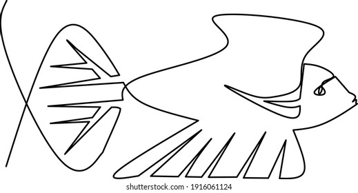 one line art betta fish