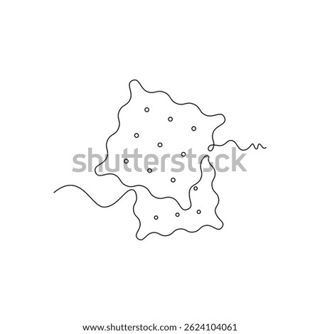 one line art Biscuit vector illustration. line art, one continuous line, simple, hand drawn and sketch style. for icons, symbols, signs or logos