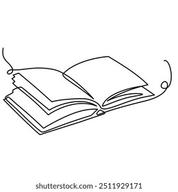 one line art of a book