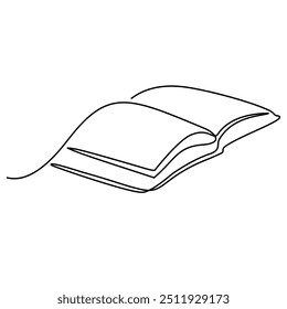one line art of a book