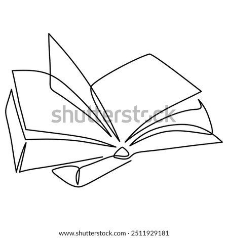 one line art of a book