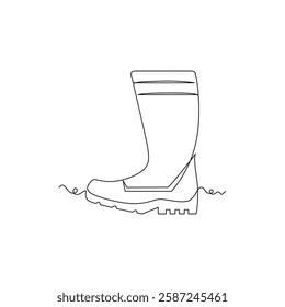 one line art boots vector illustration. line art, one continuous line, simple, hand drawn and sketch style. for icons, symbols, signs or logos