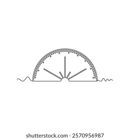 one line art bow ruler vector illustration. line art, one continuous line, simple, hand drawn and sketch style. for icons, symbols, signs or logos