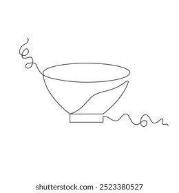 one line art bowl vector illustration. line art, one continuous line, simple, hand drawn and sketch style. for icons, symbols, signs or logos