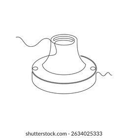 one line art Bulb Holder vector illustration. line art, one continuous line, simple, hand drawn and sketch style. for icons, symbols, signs or logos