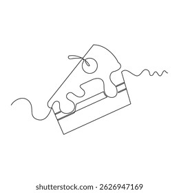 one line art Cake vector illustration. line art, one continuous line, simple, hand drawn and sketch style. for icons, symbols, signs or logos