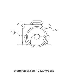 one line art Camera vector illustration. line art, one continuous line, simple, hand drawn and sketch style. for icons, symbols, signs or logos
