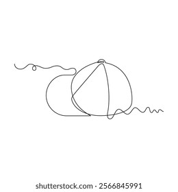 one line art cap vector illustration. line art, one continuous line, simple, hand drawn and sketch style. for icons, symbols, signs or logos