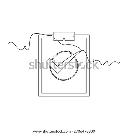 one line art Checklist vector illustration. line art, one continuous line, simple, hand drawn and sketch style. for icons, symbols, signs or logos