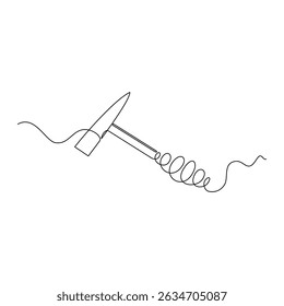 one line art Chipping Hammer vector illustration. line art, one continuous line, simple, hand drawn and sketch style. for icons, symbols, signs or logos