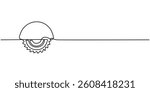  One line art Circular Saw vector illustration. line art, one continuous line, simple, hand drawn Carpenter Circular saw icon. Continuous one line sketch style. for icons, symbols, signs or logos.
