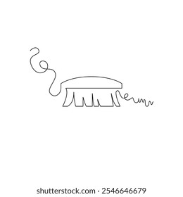 one line art cleaning brush vector illustration. line art, one continuous line, simple, hand drawn and sketch style. for icons, symbols, signs or logos