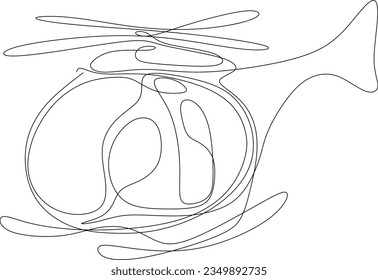 One line art. continues line art. hand drawn illustration of a helicopter